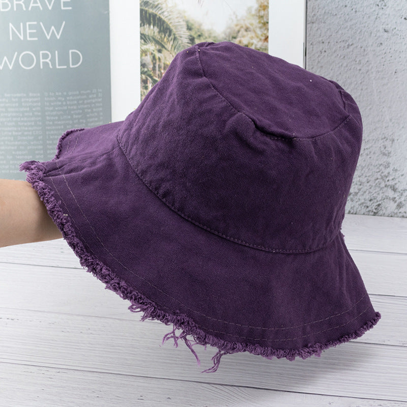 Wholesale Vintage Raw Edge Sunshade Bucket Hat